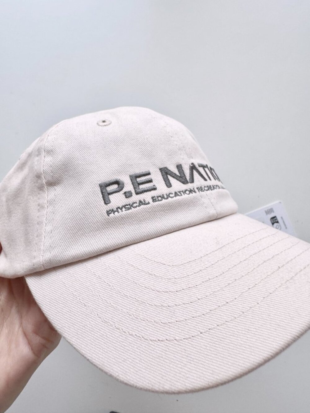 NWT P.E NATION Homage Pink Cotton Canvas Embroidered Baseball Cap Hat, One Size - Picture 3 of 14